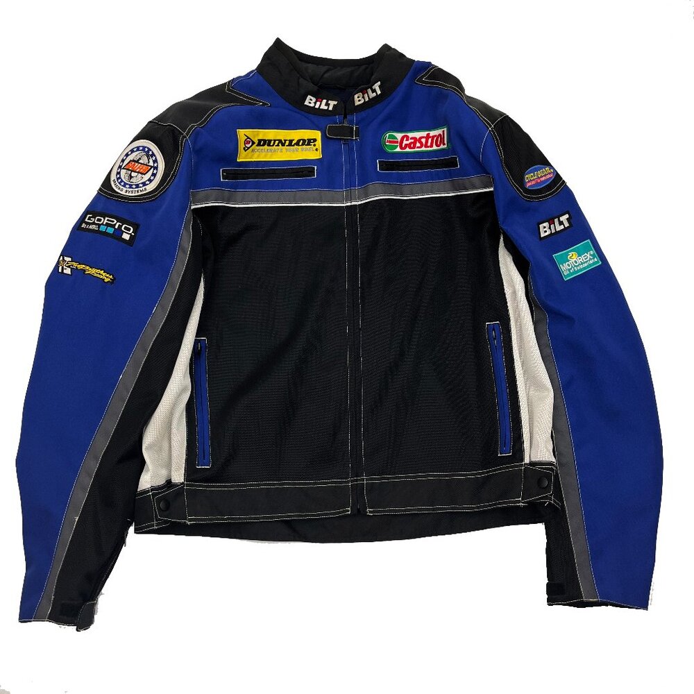 Bilt Dunlop Castrol GoPro Motorcycle Armor Racing Jacket Mens 4X 4XL